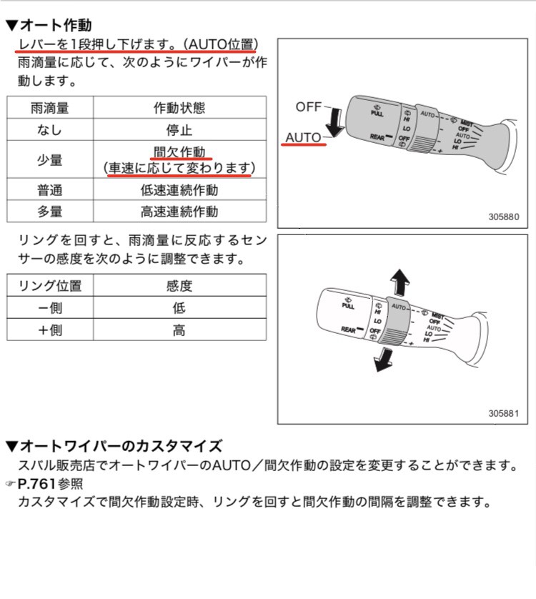 オートワイパーの使い方 東四国スバル株式会社